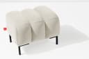 KONSIMO PECCO Sitzhocker Velours Massivholz Schwarz/Creme Bild 1