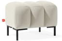 KONSIMO PECCO Sitzhocker Velours Massivholz Schwarz/Creme Bild 2