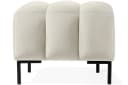 KONSIMO PECCO Sitzhocker Velours Massivholz Schwarz/Creme Bild 3