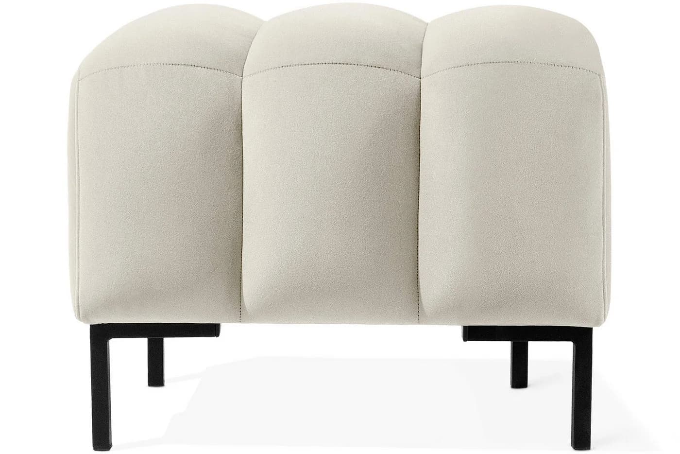 KONSIMO PECCO Sitzhocker Velours Massivholz Schwarz/Creme - Bild 3