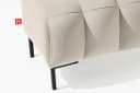 KONSIMO PECCO Sitzhocker Velours Massivholz Schwarz/Creme Bild 4