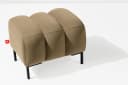 KONSIMO PECCO Sitzhocker Velours Beige/Schwarz Massivholz Bild 1