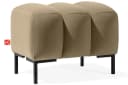 KONSIMO PECCO Sitzhocker Velours Beige/Schwarz Massivholz Bild 2