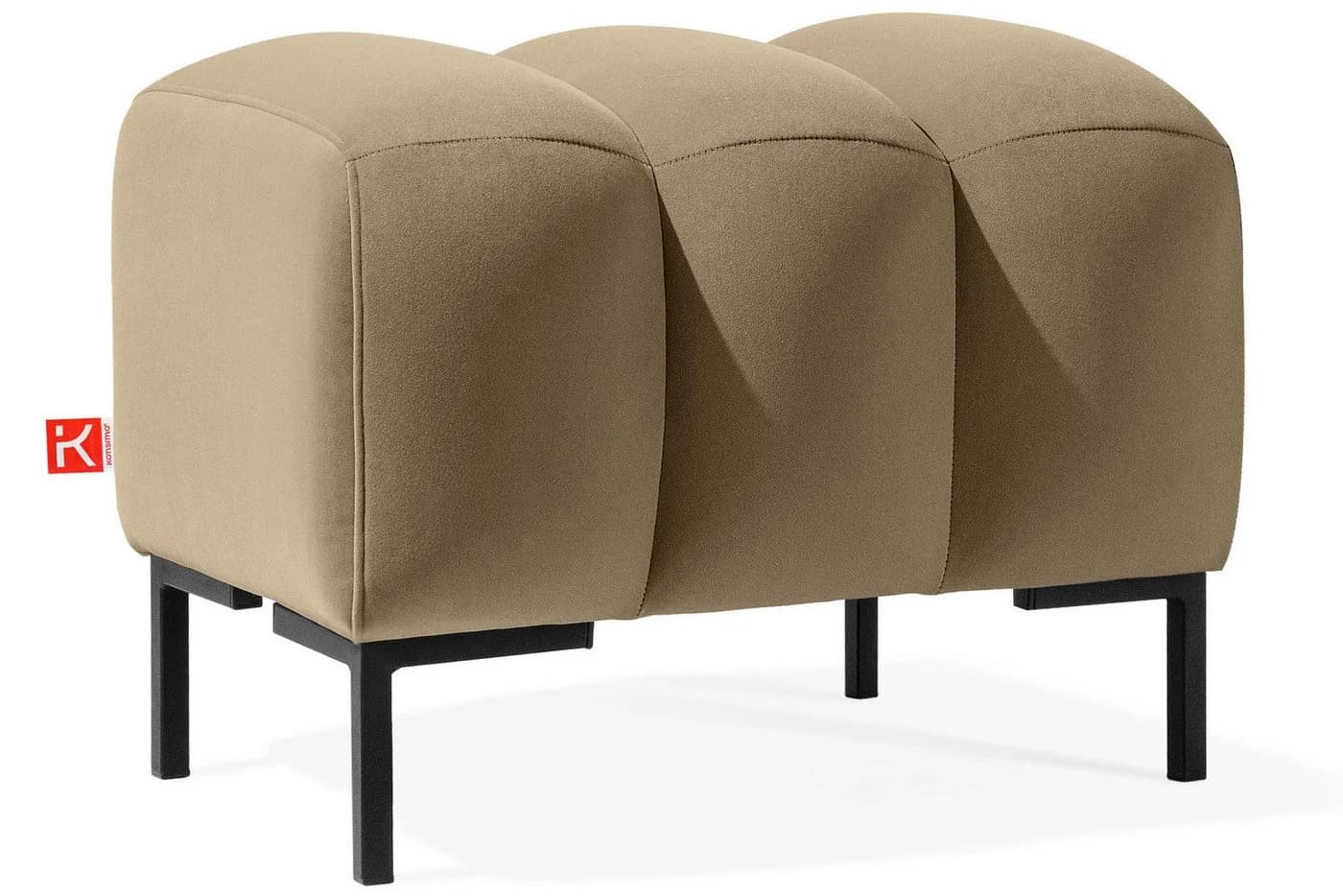 KONSIMO PECCO Sitzhocker Velours Beige/Schwarz Massivholz - Bild 2