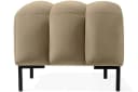 KONSIMO PECCO Sitzhocker Velours Beige/Schwarz Massivholz Bild 3