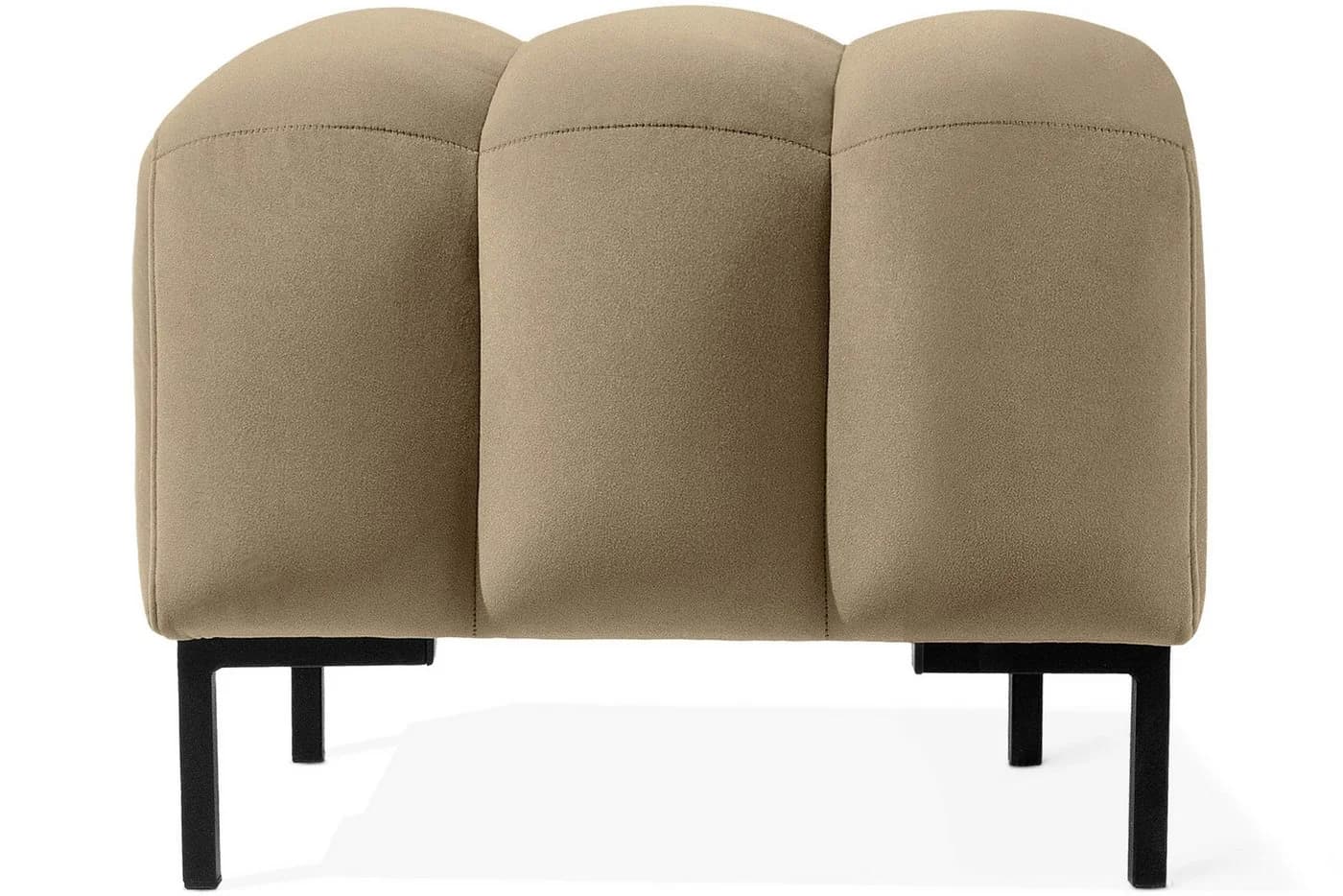 KONSIMO PECCO Sitzhocker Velours Beige/Schwarz Massivholz - Bild 3