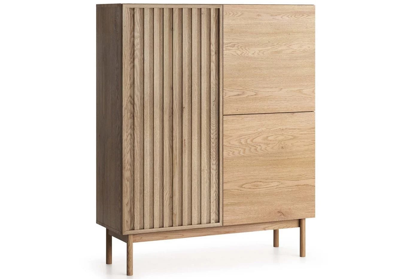 KONSIMO Kommode HARMA Loft-Stil Lamellentüren Push-to-Open Helle Eiche - Bild 2