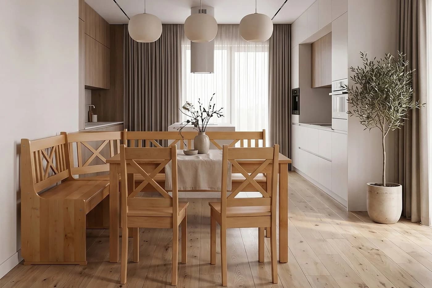 KONSIMO Eckbankgruppe CULIO 4-tlg. Massives Erlenholz Landhaus