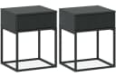 KONSIMO Nachttisch RECTUS Schwarz Push-to-Open Modern Bild 2