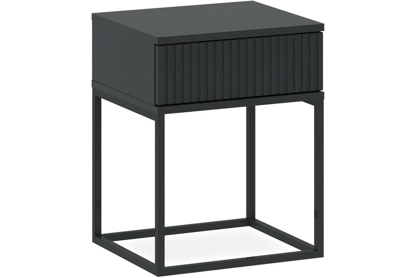 KONSIMO Nachttisch RECTUS Schwarz Push-to-Open Modern - Bild 3