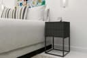 KONSIMO® Nachttisch RECTUS Schwarz Push-to-Open 2 Schubladen Bild 1