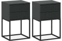 KONSIMO® Nachttisch RECTUS Schwarz Push-to-Open 2 Schubladen Bild 2