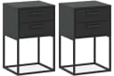 KONSIMO® Nachttisch RECTUS Modern mit 2 Schubladen schwarzer Metallrahmen Bild 2