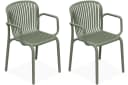 KONSIMO FICCARI Gartenstuhl 2er Set Olivgrün Stapelbar Bild 2