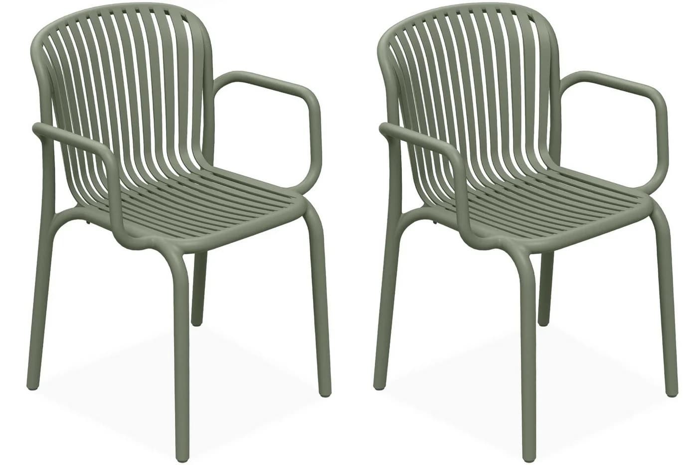 KONSIMO FICCARI Gartenstuhl 2er Set Olivgrün Stapelbar - Bild 2