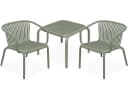 KONSIMO Gartenlounge-Set FICCARI 3-tlg. Olivgrün Kunststoff stapelbar Bild 2