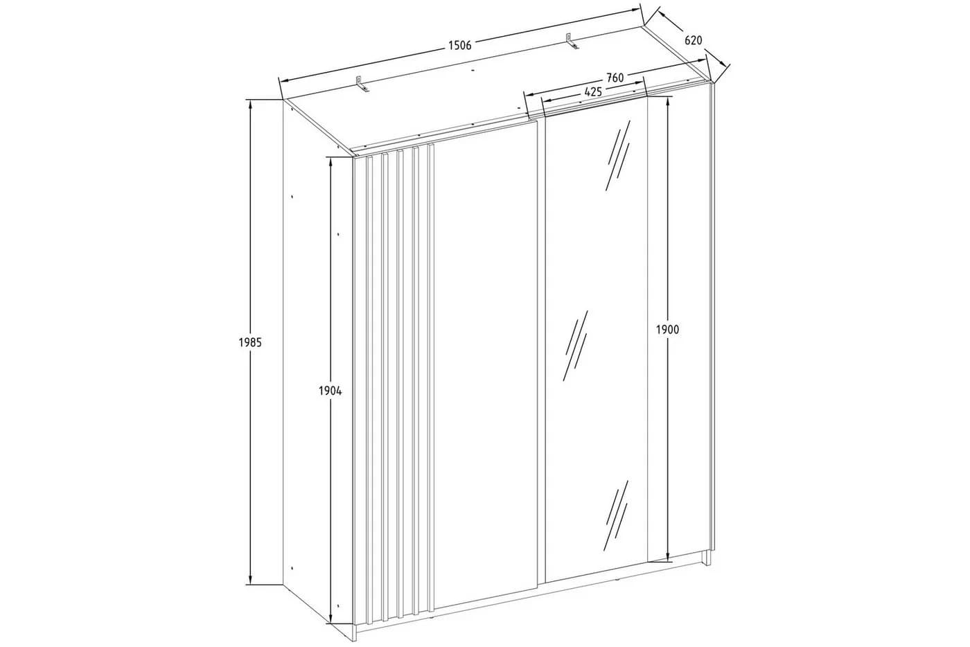 KONSIMO® Schwebetürenschrank CASTARI Kleiderschrank Schwarz - Bild 5