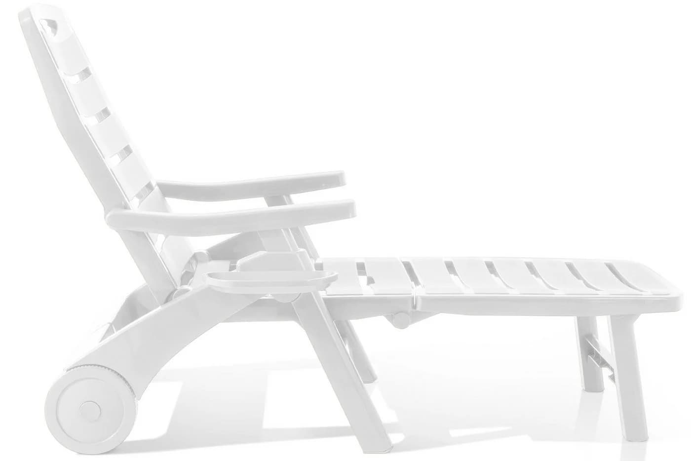KONSIMO Gartenliege TIDIA 2er Set Weiß Verstellbar Klappbar - Bild 4