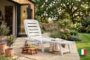 KONSIMO® Gartenliege BURRA Sonnenliege Weiß Verstellbare Rückenlehne Klappbar Bild 1