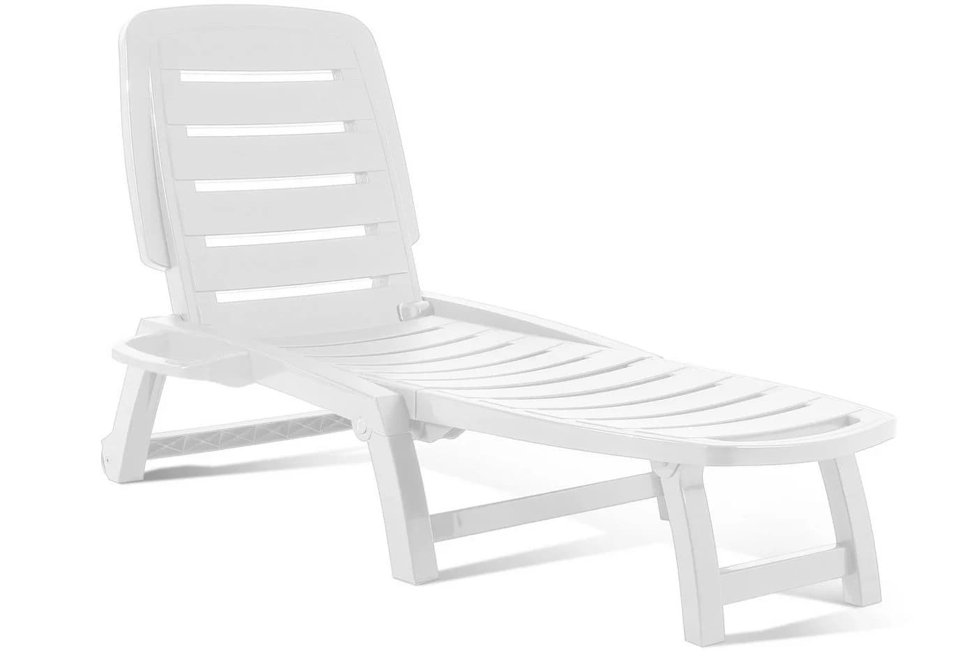 KONSIMO® Gartenliege BURRA Sonnenliege Weiß Verstellbare Rückenlehne Klappbar - Bild 2