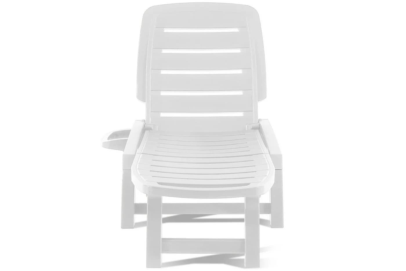 KONSIMO® Gartenliege BURRA Sonnenliege Weiß Verstellbare Rückenlehne Klappbar - Bild 3