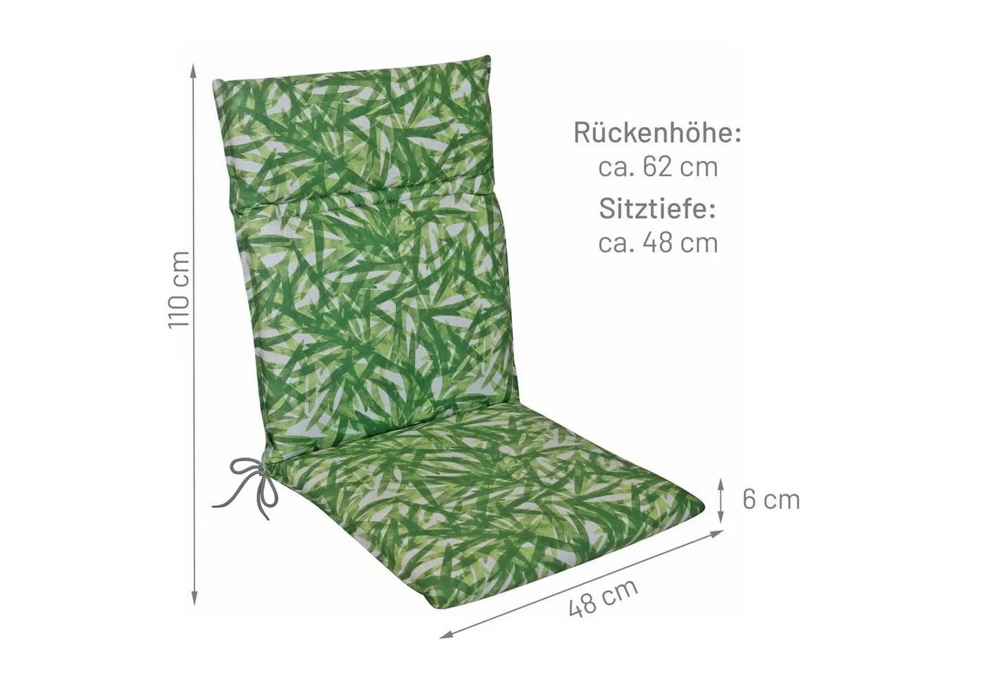 Kettler Gartenstuhlkissen Palmenmotiv 110x48x6cm Grün - Bild 3
