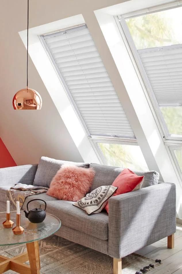 SUNLINES Dachfensterplissee Classic Style Crepe Weiß mit Führungsschienen
