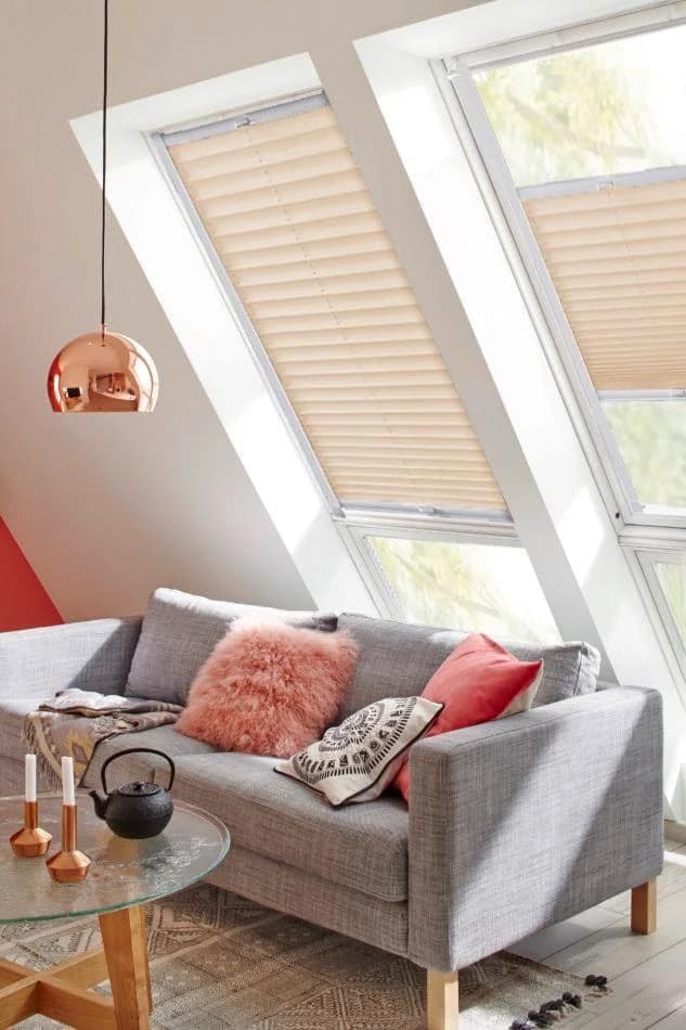 SUNLINES Dachfensterplissee Classic Style Crepe Beige Weiß