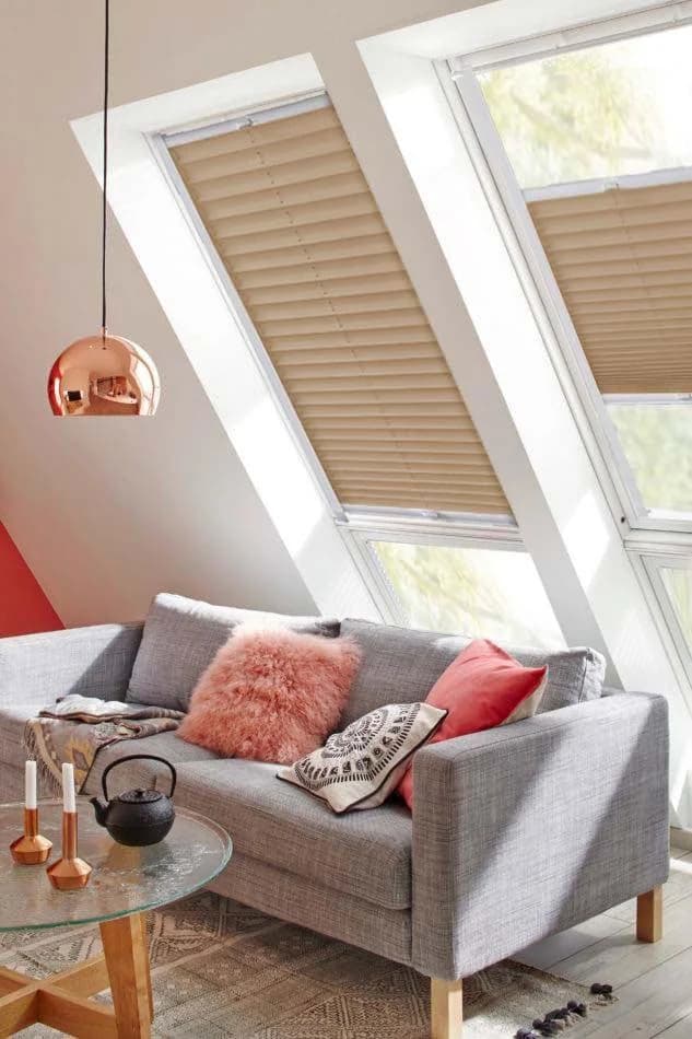 SUNLINES Dachfensterplissee Classic Style Crepe Beige Weiß
