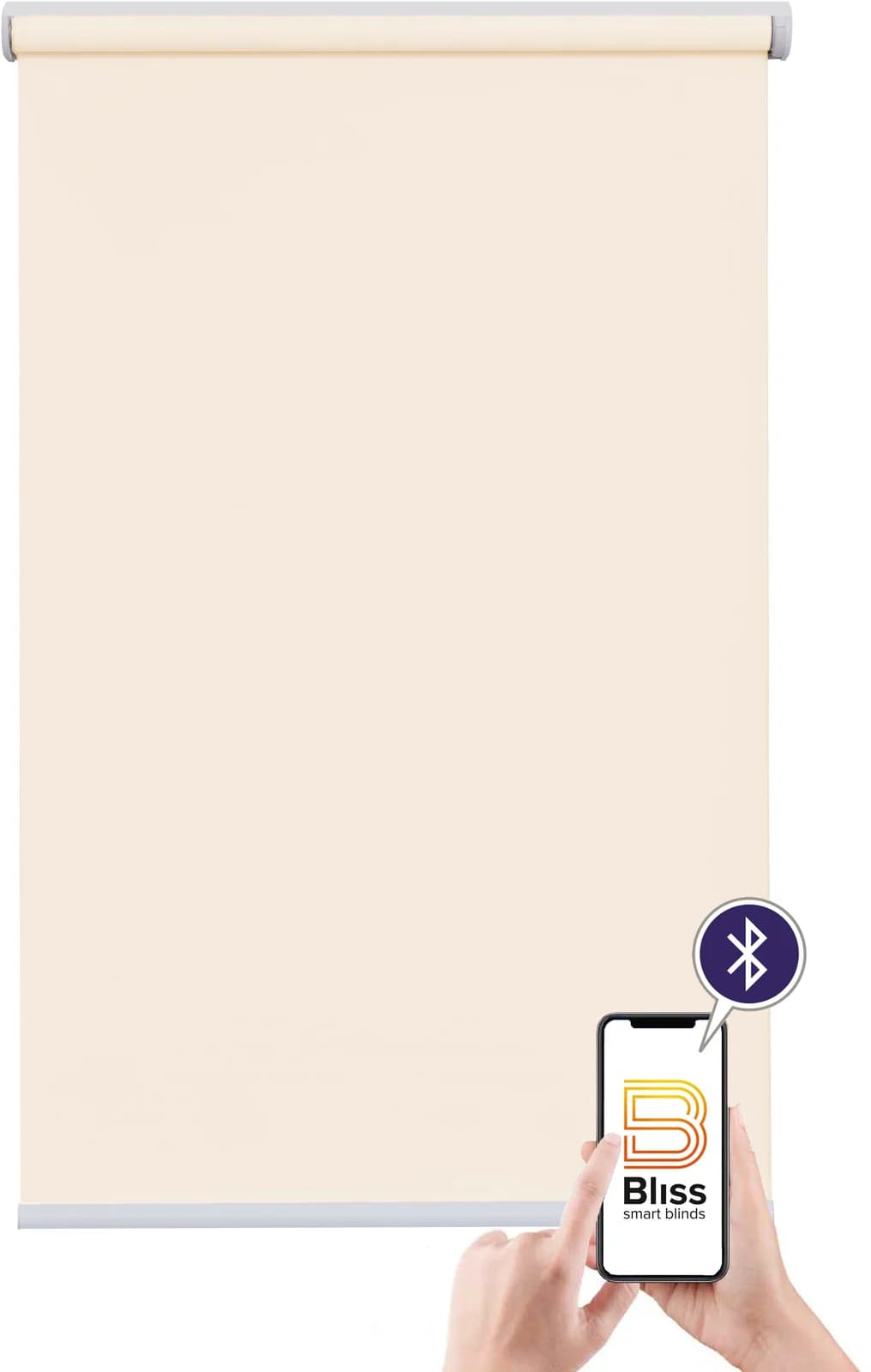 Elektrisches Rollo SUNLINES 'Akkurollo Upcycling appgesteuert, blickdicht, Sunlines', beige (creme), B:190cm H:220cm