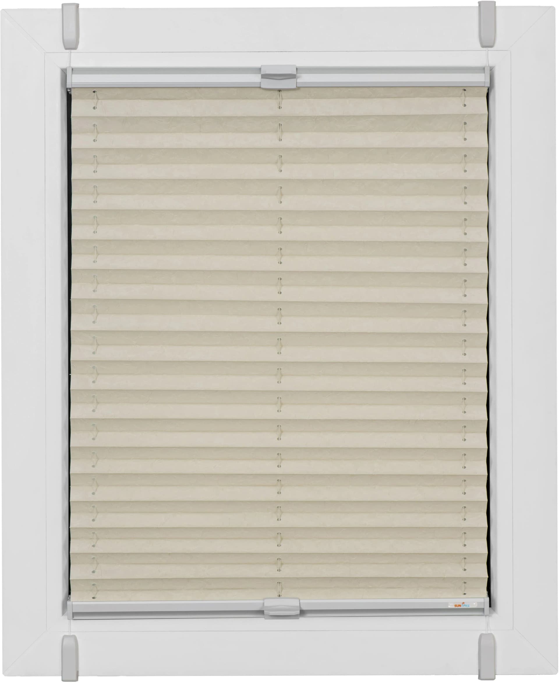 SUNLINES Plissee One Size Style Crush Beige Grau Klemmfix