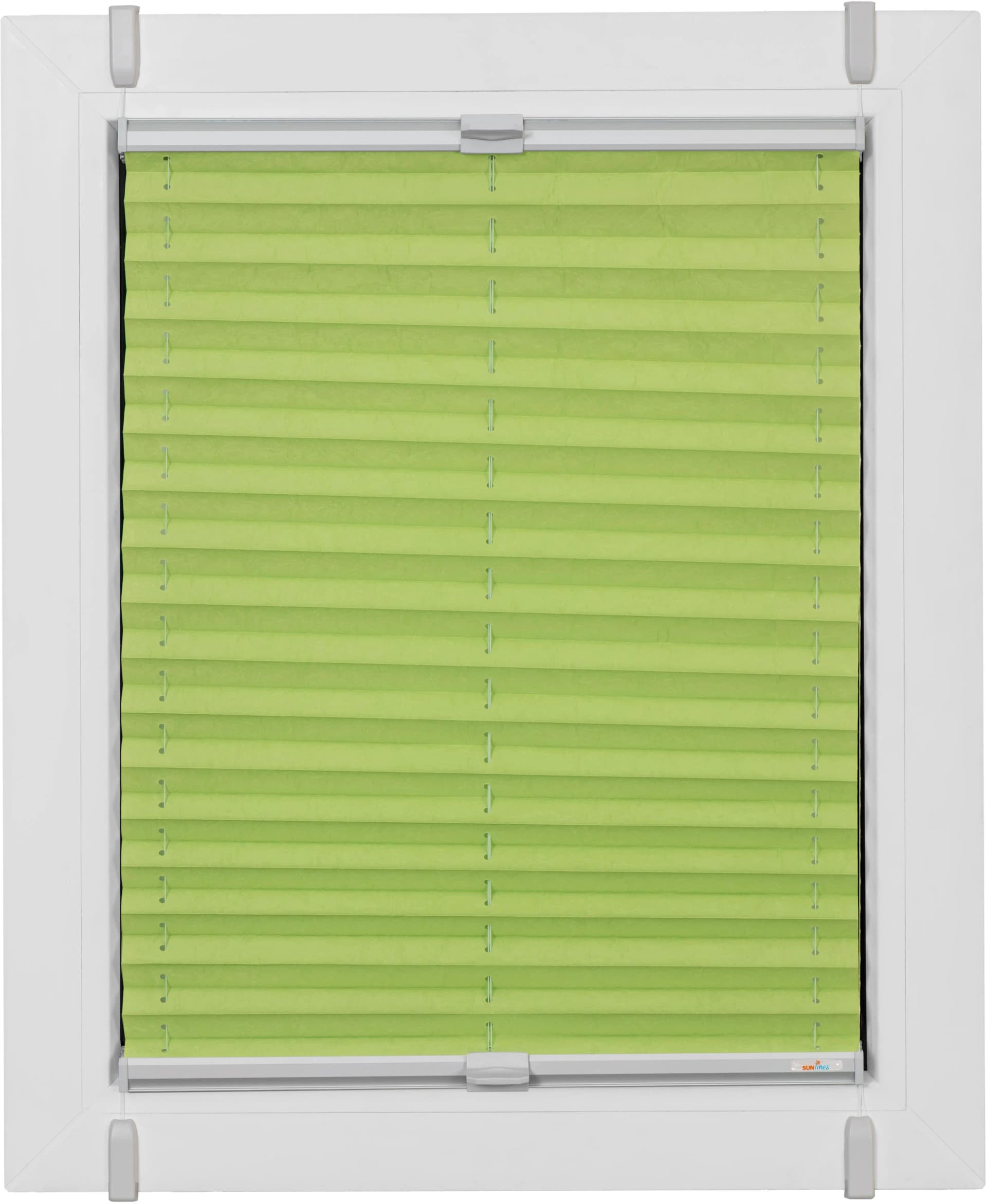 SUNLINES Plissee One Size Style Crush Grün Grau Klemmfix