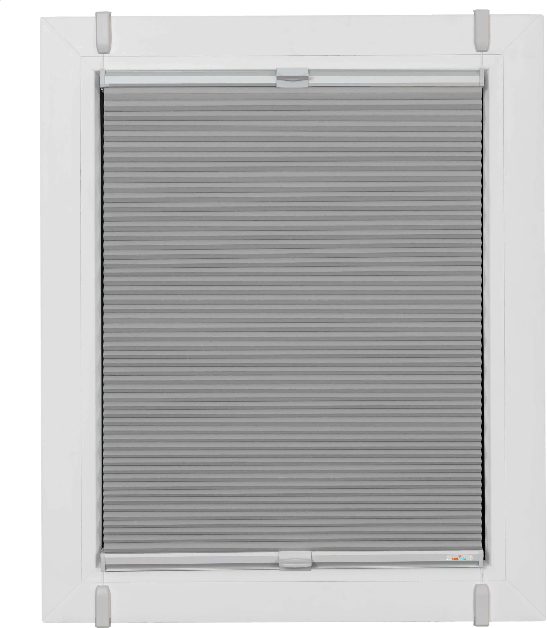 Wabenplissee SUNLINES Grau Klemmfix One Size Style Honeycomb VD