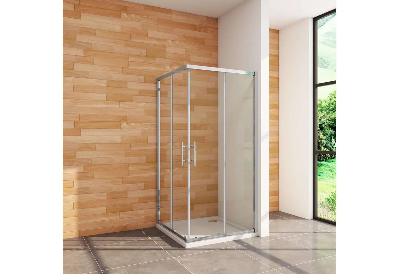 Duschparadies Dusch-Schiebetür 185cm 6mm ESG Sicherheitsglas Chrom - Bild 2