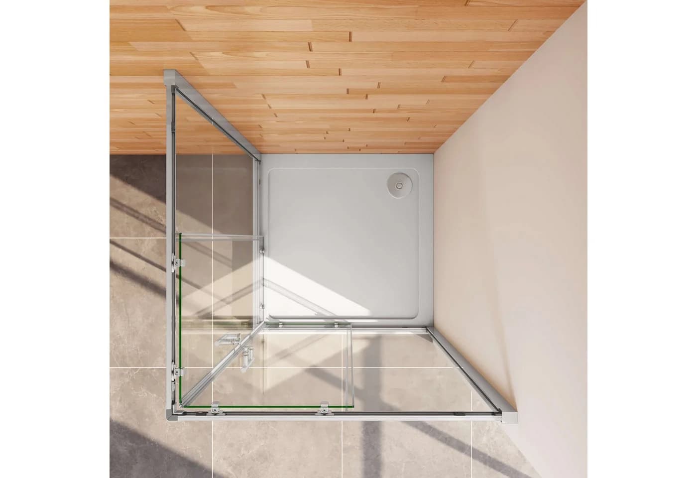 Duschparadies Dusch-Schiebetür 185cm 6mm ESG Sicherheitsglas Chrom - Bild 5