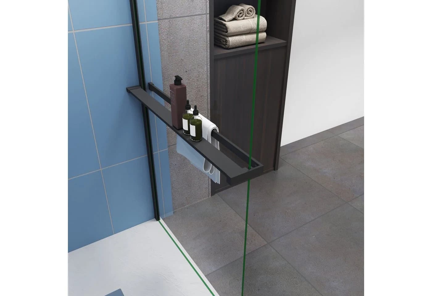 duschspa Walk-in-Dusche 8mm ESG mit Ablage & Handtuchhalter - Bild 5