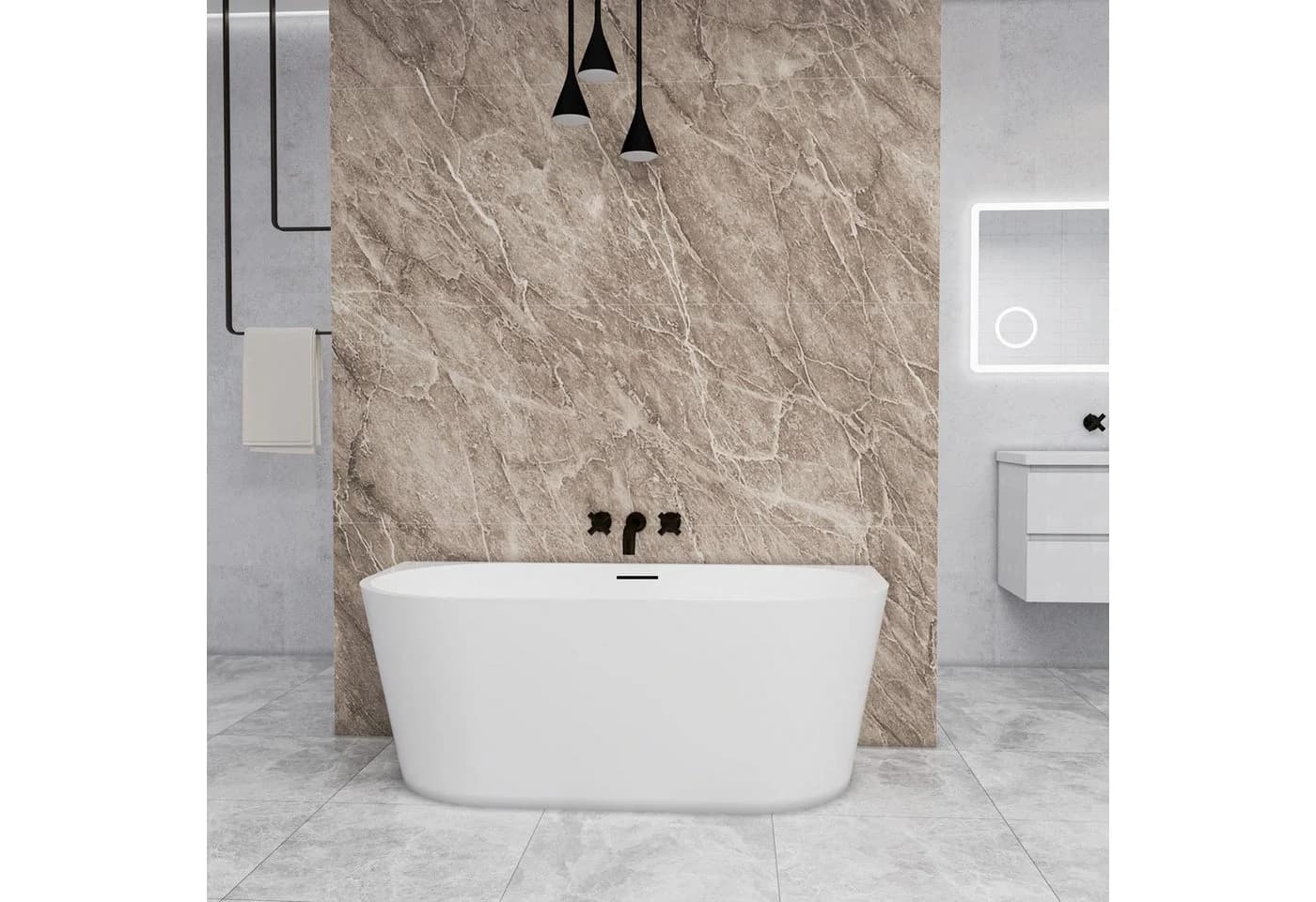 duschspa Badewanne 150x75x58/170x80x60cm weiß Oval Freistehende Badewanne - Bild 2