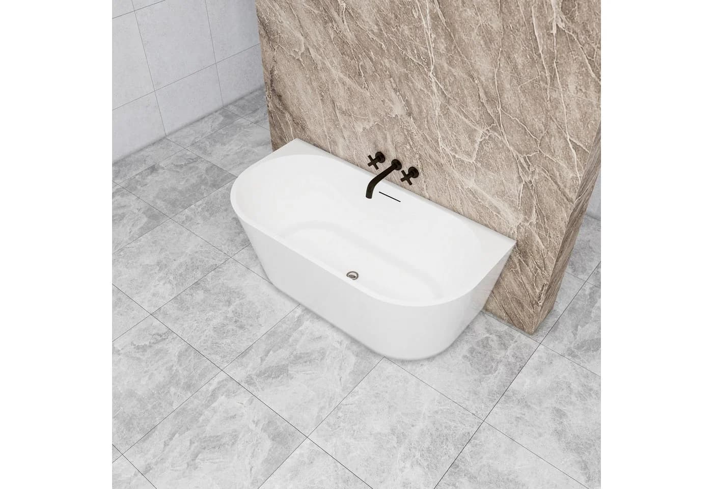 duschspa Badewanne 150x75x58/170x80x60cm weiß Oval Freistehende Badewanne - Bild 3