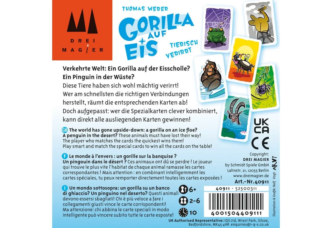 Drei Magier Spiele Gorilla auf Eis Kartenspiel Bunt Made in Germany - Bild 3