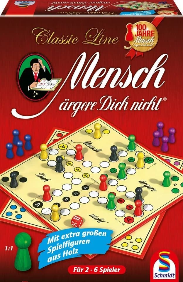 Schmidt Spiele Mensch ärgere Dich nicht Classic Line mit großen Holzfiguren - Bild 2