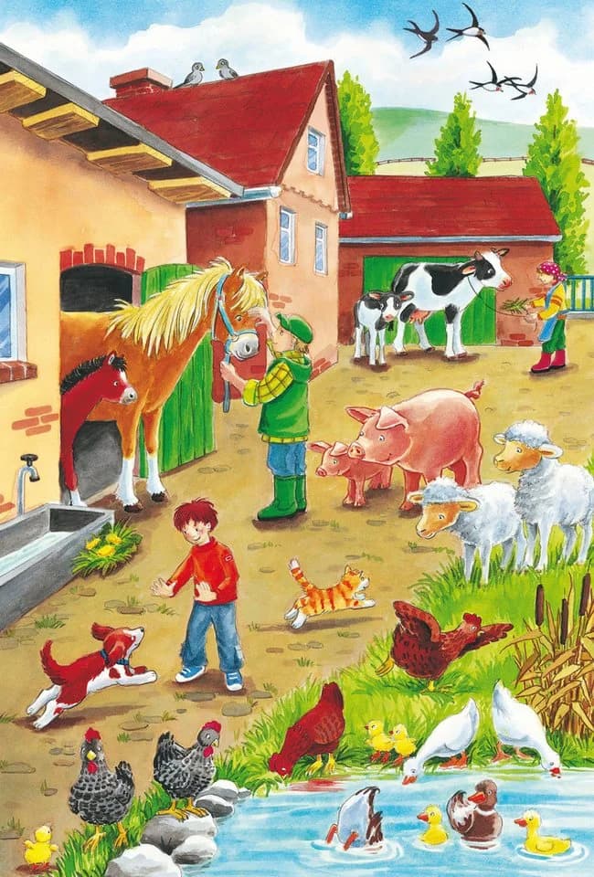 Schmidt Spiele Puzzle Auf dem Bauernhof 72 Teile Bunt Kinderpuzzle