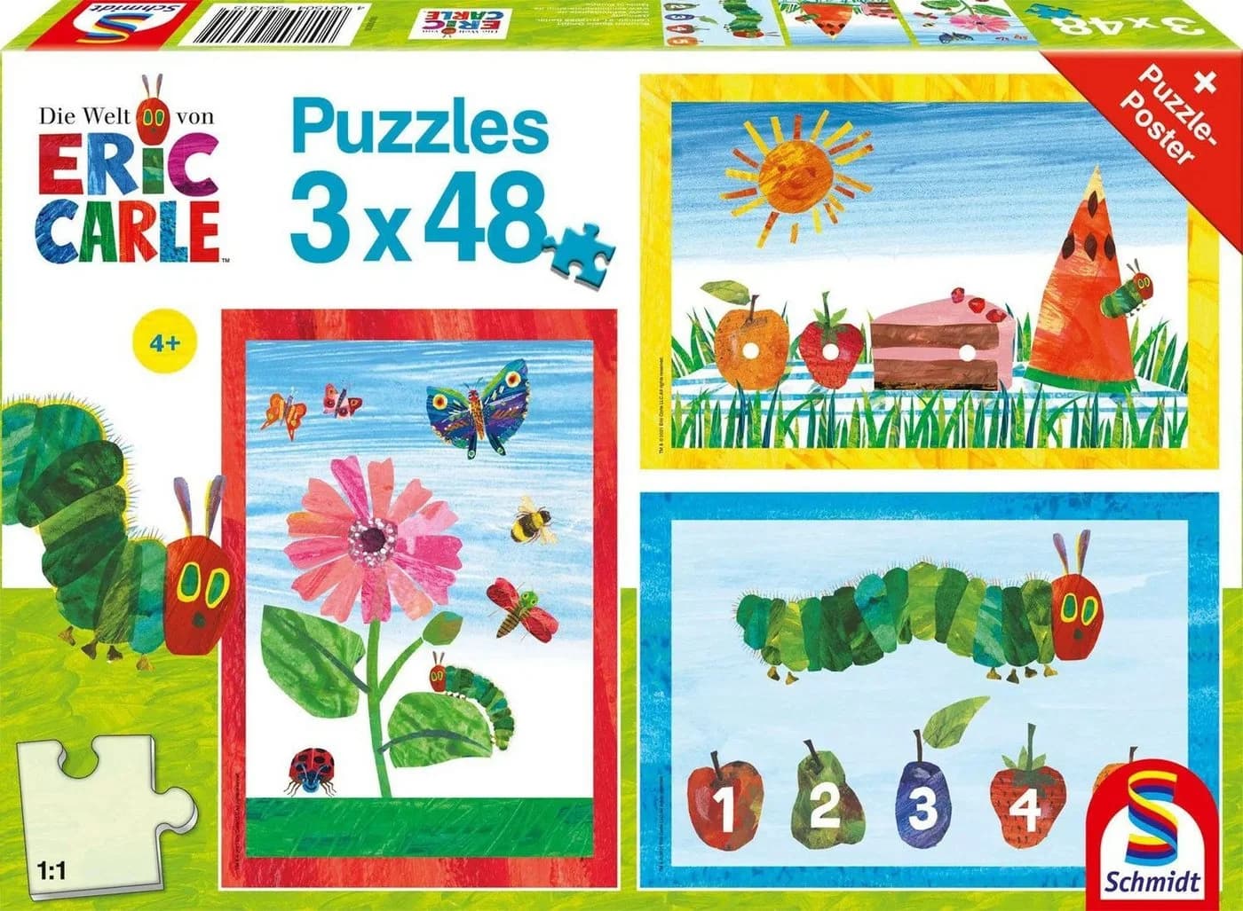 Schmidt Spiele Puzzle Die Welt der kleinen Raupe Nimmersatt 3x48 Teile - Bild 2