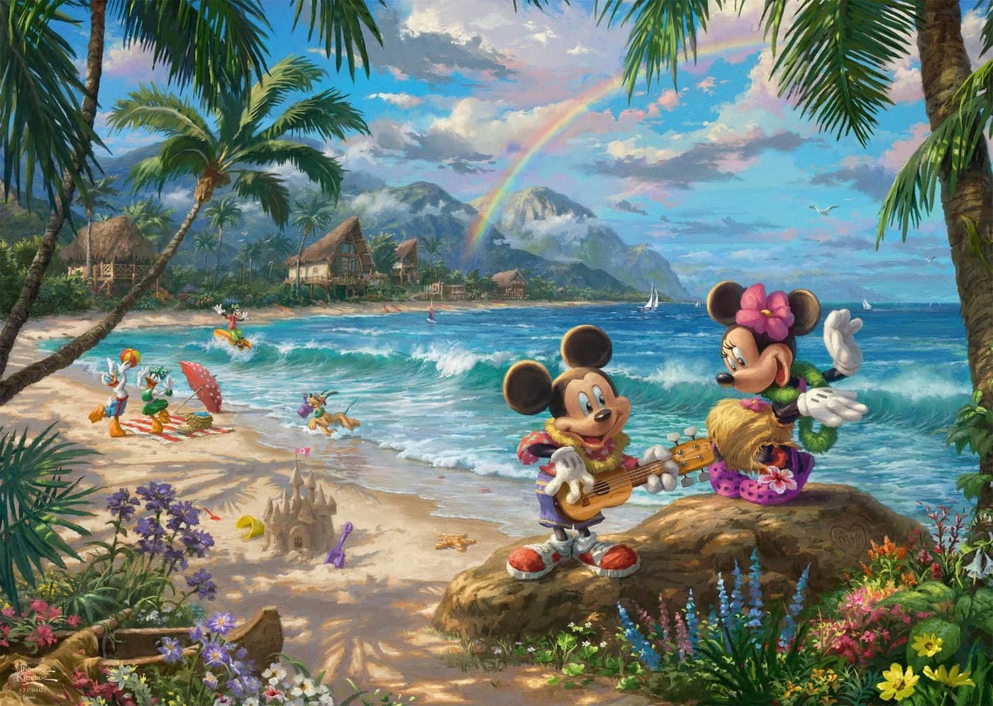 Schmidt Spiele Puzzle Disney Mickey & Minnie Hawaii 1000 Teile Thomas Kinkade