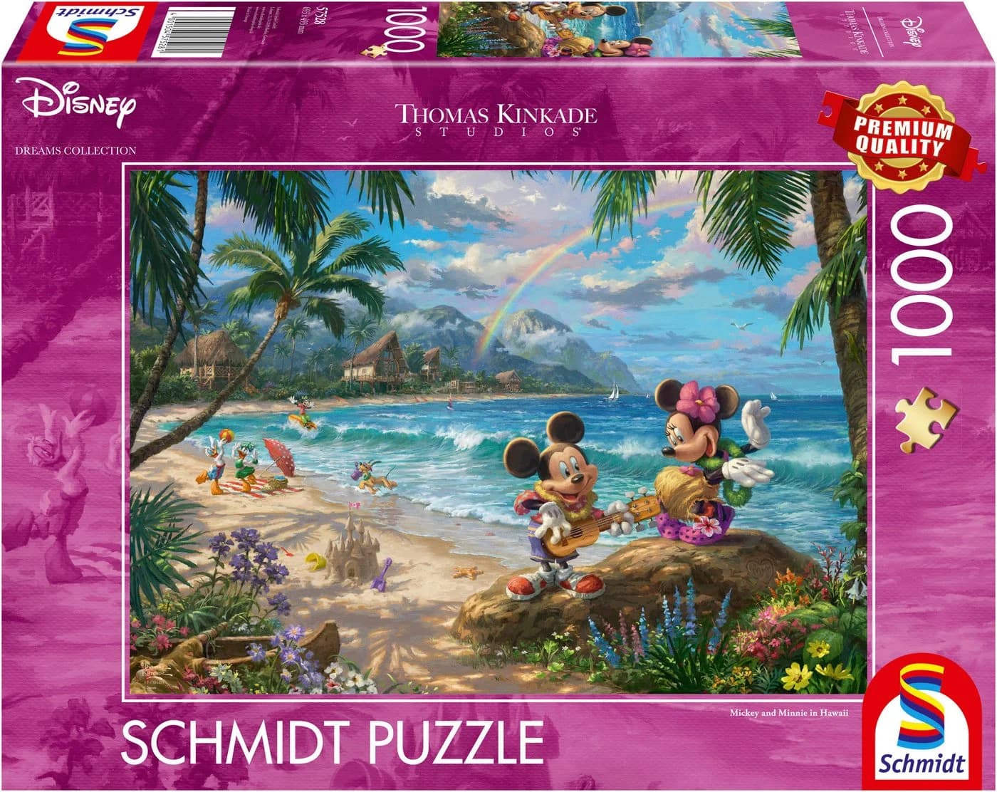 Schmidt Spiele Puzzle Disney Mickey & Minnie Hawaii 1000 Teile Thomas Kinkade - Bild 2
