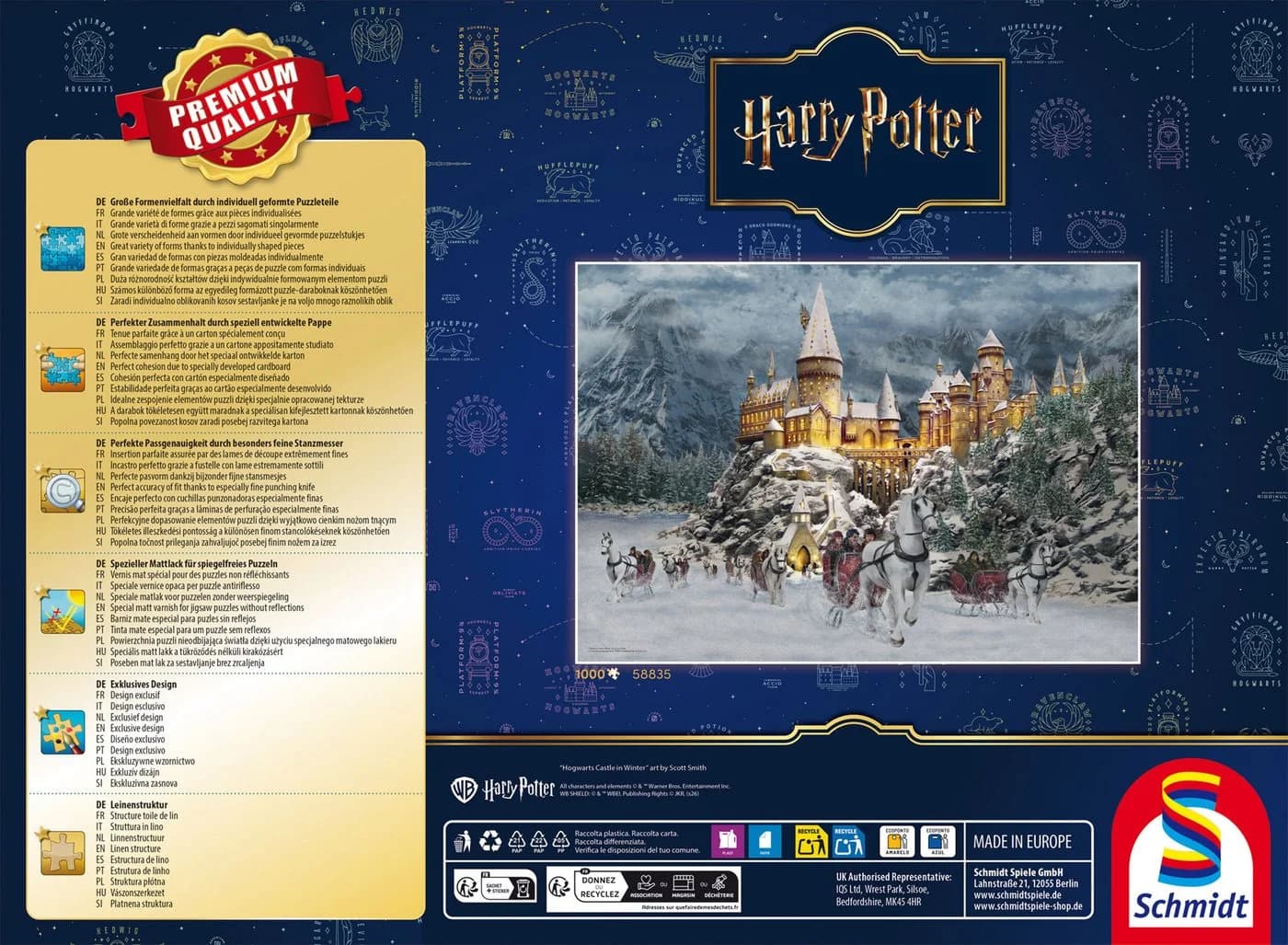 Schmidt Spiele Puzzle Thomas Kinkade Harry Potter Hogwarts Castle 1000 Teile - Bild 3