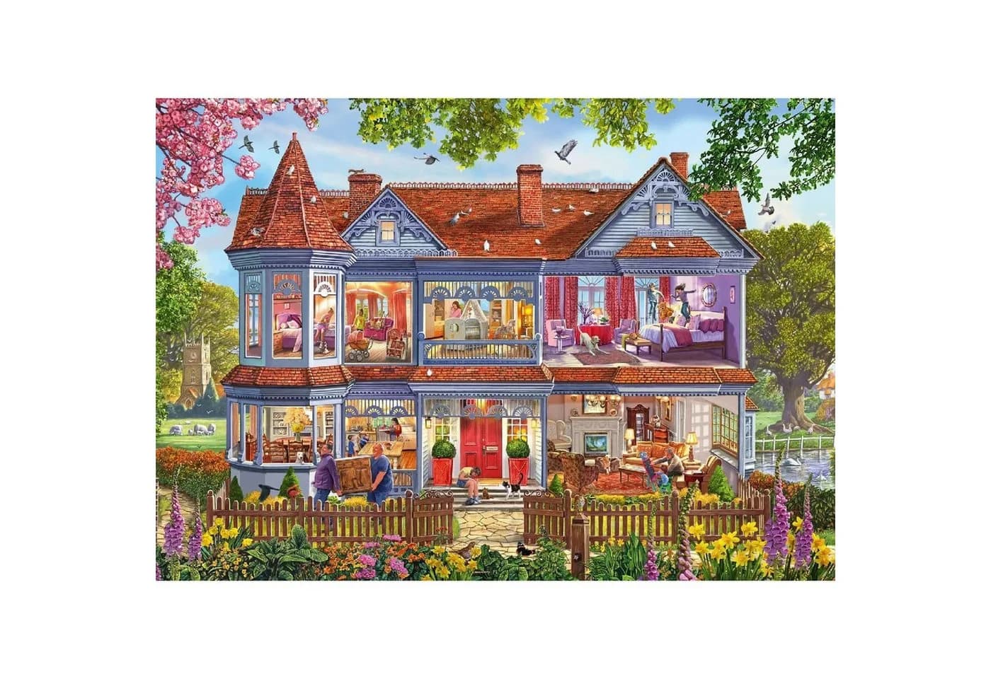 Schmidt Spiele Puzzle 1000 Teile Haus im Frühling - Bild 2