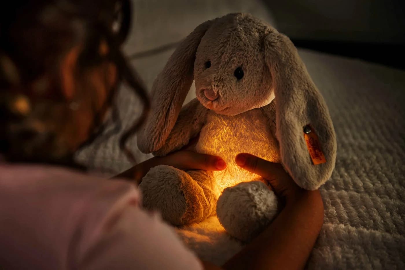 Steiff Nachtlicht Hoppie Hase 28 cm hellgrau mit warmweißem Licht - Bild 5