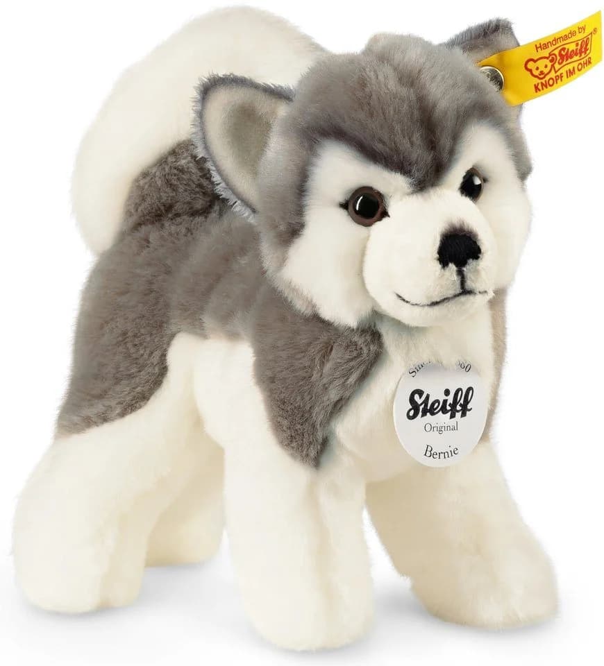 Steiff Kuscheltier Berny Husky grau-weiß 17 cm