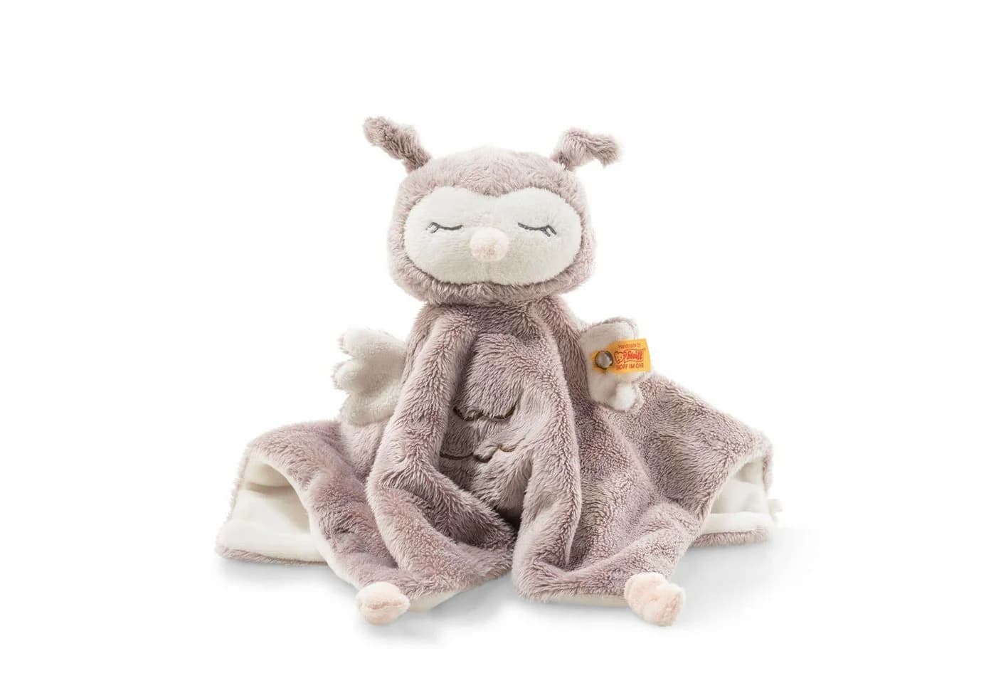 Steiff Ollie Eule Schmusetuch 26 cm Rosébraun/Creme Soft Cuddly Friends