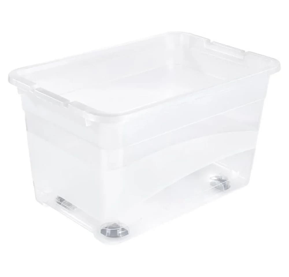 keeeper Aufbewahrungsbox Konrad mit Rollen 52 L Transparent